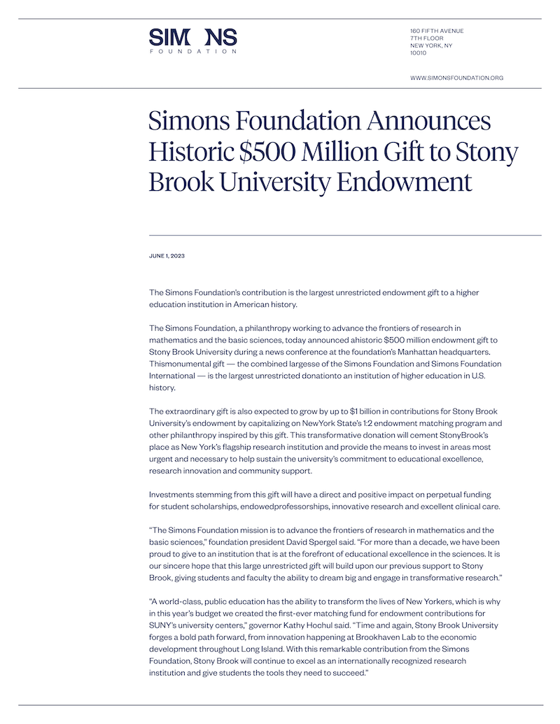 simons foundation new york